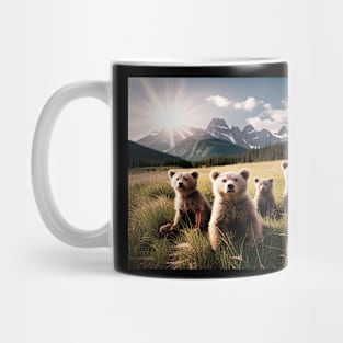 Baby Bears in a Meadow Mug